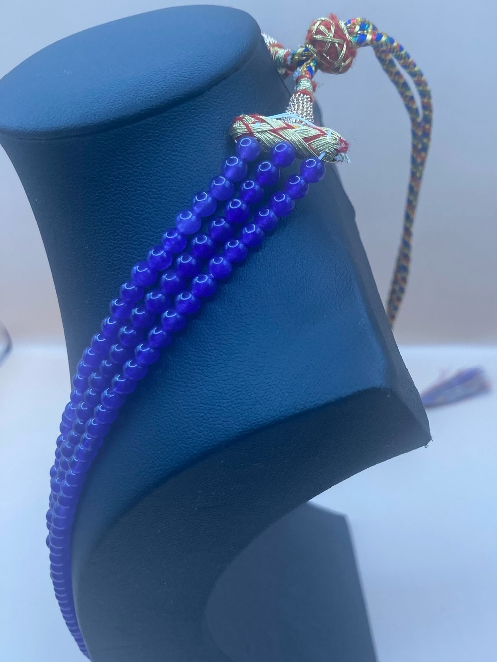Gorgeous 3 Strand Purple Onyx Beaded Necklace